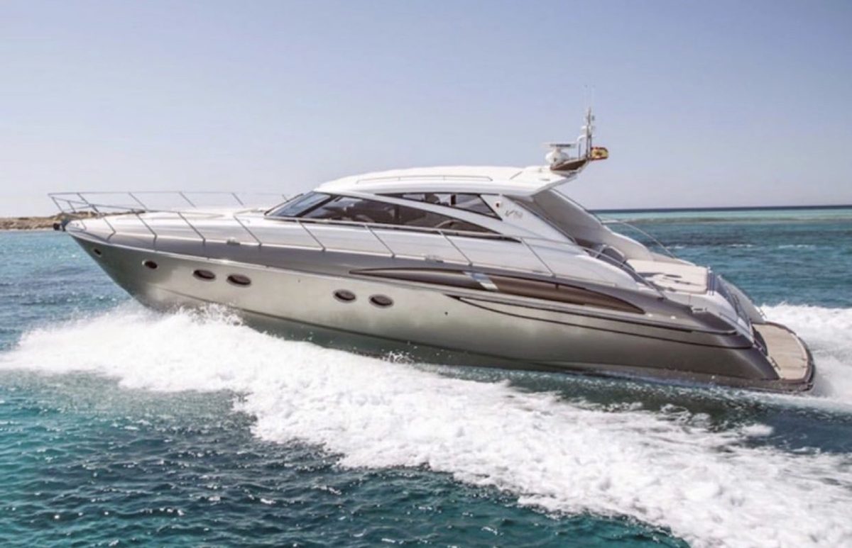 Princess V58 motor yacht charter off Marbella, Puerto Banús